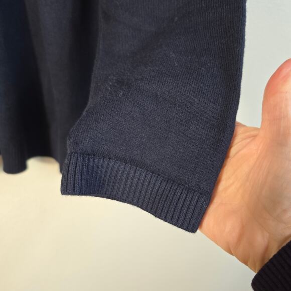 Talbots Sweater Women's 2XP Navy Butterfly Floral Crew Neck 3/4 Sleeves Career - Picture 4 of 9